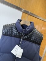 BOTTEGA VENETA Splicing genuine leather woven down vest 2 - 图片 3