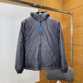 LV All-over Print Zip-up Down Jacket 2