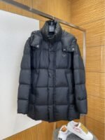 Prada Enamel Triangle Logo Detachable Hood Down Jacket