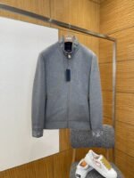LV Printed Zipper Stand Collar Jacket