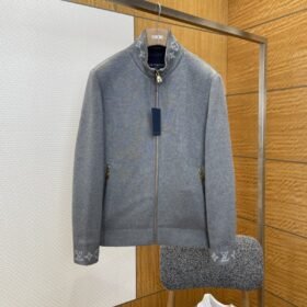 LV Printed Zipper Stand Collar Jacket