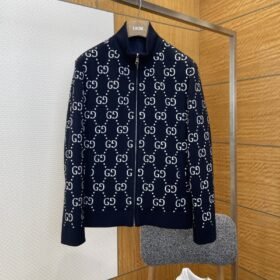 Gucci All-Over Logo Print Knit Down Jacket