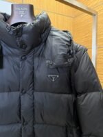 Prada Triangle Logo Stand Collar Hooded Down Jacket - 图片 6