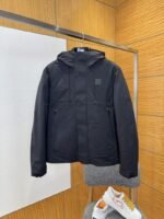 LV Solid Color Hooded Embossed Down Jacket 1