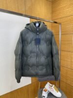 LV Embossed Print Hooded Down Jacket 2