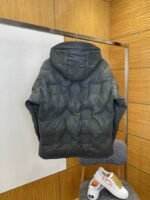 LV Embossed Print Hooded Down Jacket 2 - 图片 2