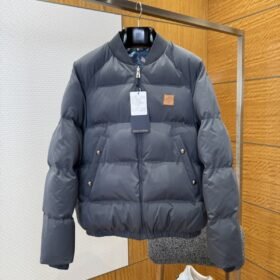 LV Leather Label Camo Reversible Down Jacket