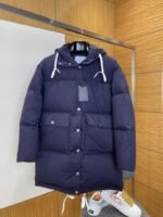 Prada Hooded Mid-Length Quilted Down Jacket 1