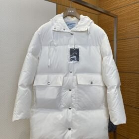 Prada Hooded Mid-Length Quilted Down Jacket 2