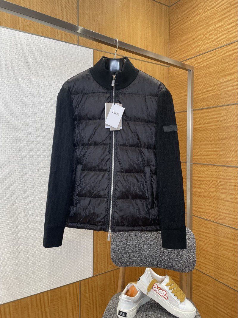 wsxc1769736033342_0.jpg Dior All-Over Jacquard Patchwork Baseball Collar Down Jacket 1 - 图片 1