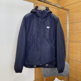 Prada Classic Triangle Logo Hooded Down Jacket