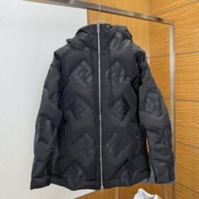 Fendi Embossed Logo Hooded Down Jacket