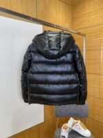 Prada Enameled Triangle Logo Hooded Glossy Down Jacket 2 - 图片 2