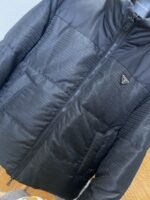 Prada Subtle Jacquard Double-Faced Stand Collar Down Jacket - 图片 8