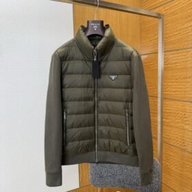 Prada Metal Triangle Patchwork Down Jacket 4