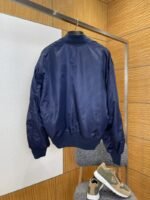 Prada Knit Triangle Label Stand Collar Cotton Jacket - 图片 2