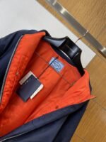 Prada Knit Triangle Label Stand Collar Cotton Jacket - 图片 6