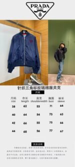 Prada Knit Triangle Label Stand Collar Cotton Jacket - 图片 10