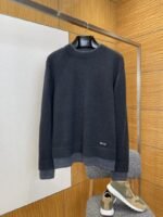 Prada Letter Patchwork Faux Two-Piece Knit Sweater