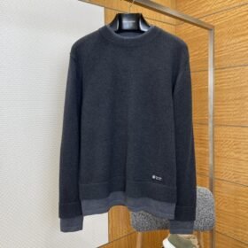 Prada Letter Patchwork Faux Two-Piece Knit Sweater