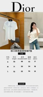 Dior Letter Embroidered Crew Neck Short Sleeve T-Shirt 2 - 图片 10