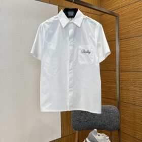 Dior Letter Embroidered Lapel Short-Sleeve Shirt