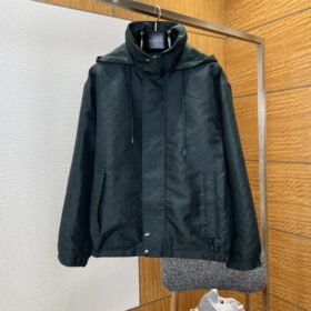 Gucci Solid Color Stand Collar Reversible Jacket 2