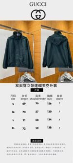 Gucci Solid Color Stand Collar Reversible Jacket 2 - 图片 10