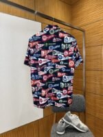 LV Logo All-Over Print Lapel Short-Sleeve Shirt - 图片 2