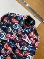 LV Logo All-Over Print Lapel Short-Sleeve Shirt - 图片 3