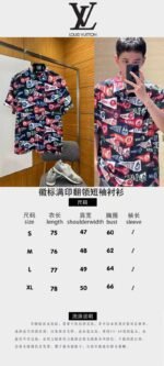 LV Logo All-Over Print Lapel Short-Sleeve Shirt - 图片 10