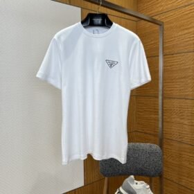 Prada Classic Triangle Logo Crew Neck Short Sleeve T-Shirt 1
