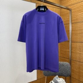 Balenciaga Color-Block Embroidered Crew Neck Short-Sleeve T-Shirt 4