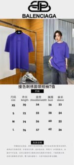 Balenciaga Color-Block Embroidered Crew Neck Short-Sleeve T-Shirt 4 - 图片 10