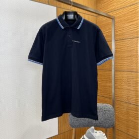 Prada Logo Micro-Logo Striped Short-Sleeve Polo Shirt 1