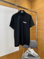 Balenciaga Letter Embroidered Logo Short-Sleeve Polo Shirt