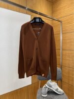 LV Leather Label Knit Cardigan