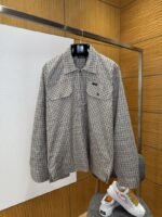 Balenciaga Checkered Pocket Zipper Jacket Coat