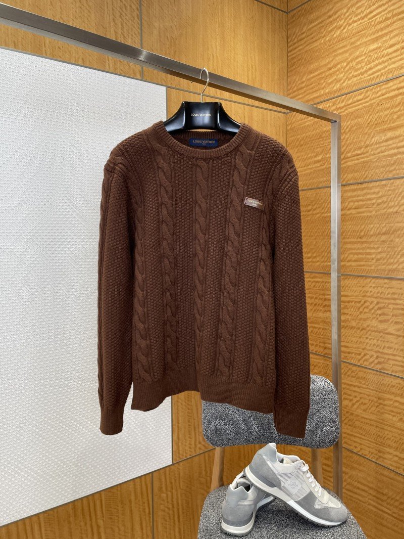 wsxc1773029143732_0.jpg LV Leather Label Cable-Knit Crewneck Sweater - 图片 1
