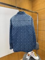 LV Full-Print Lapel Single-Button Denim Shirt 2 - 图片 2