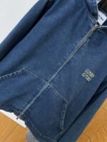 Miu Miu Logo Denim Hooded Zip-Up Jacket - 图片 4