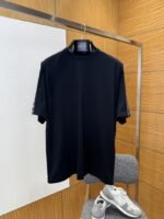 Balenciaga Plain Knit Striped Crew Neck T-Shirt 1