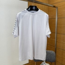 Balenciaga Plain Knit Striped Crew Neck T-Shirt 2