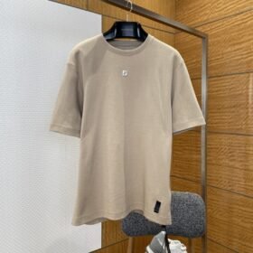 Fendi Metal Logo Minimalist Short-Sleeve T-Shirt 5