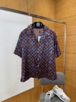 LV Checkered Polka Dot Short-Sleeve Shirt