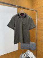 Gucci Double G Subtle Pattern Lapel Short-Sleeve Polo Shirt 2