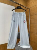 Balenciaga Brand Logo Embroidered Wide-Leg Casual Pants 1