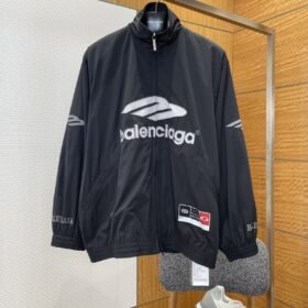 Balenciaga Embroidered Logo Stand Collar Jacket 2