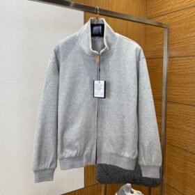 LV Heavyweight Cotton Stand Collar Zip Jacket
