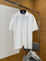 LV Checkered Subtle Pattern Jacquard Polo Shirt